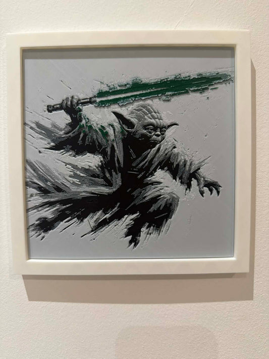 Stylized Master Yoda 3D Pop Art - Textured Star Wars Wall Plaque - Modern Star Wars Fan Gift