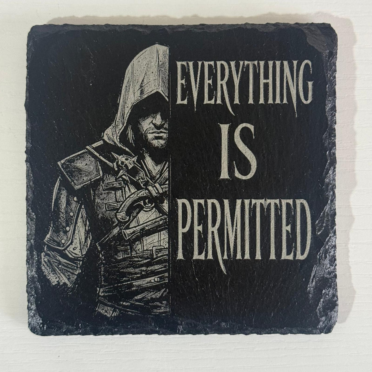 Assassin's Creed Engraved Slate Coaster Set (Set of 4) | Master Assassin's Coaster Collection