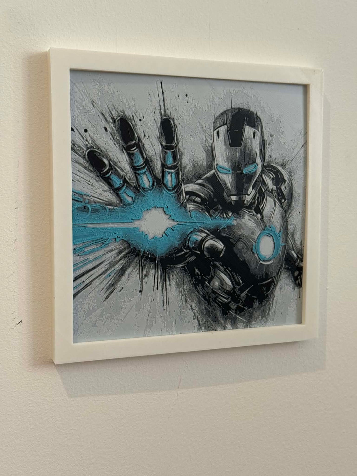 Dynamic 3D Textured Avenger Art | Iron Man Blue Pulse Wall Decor