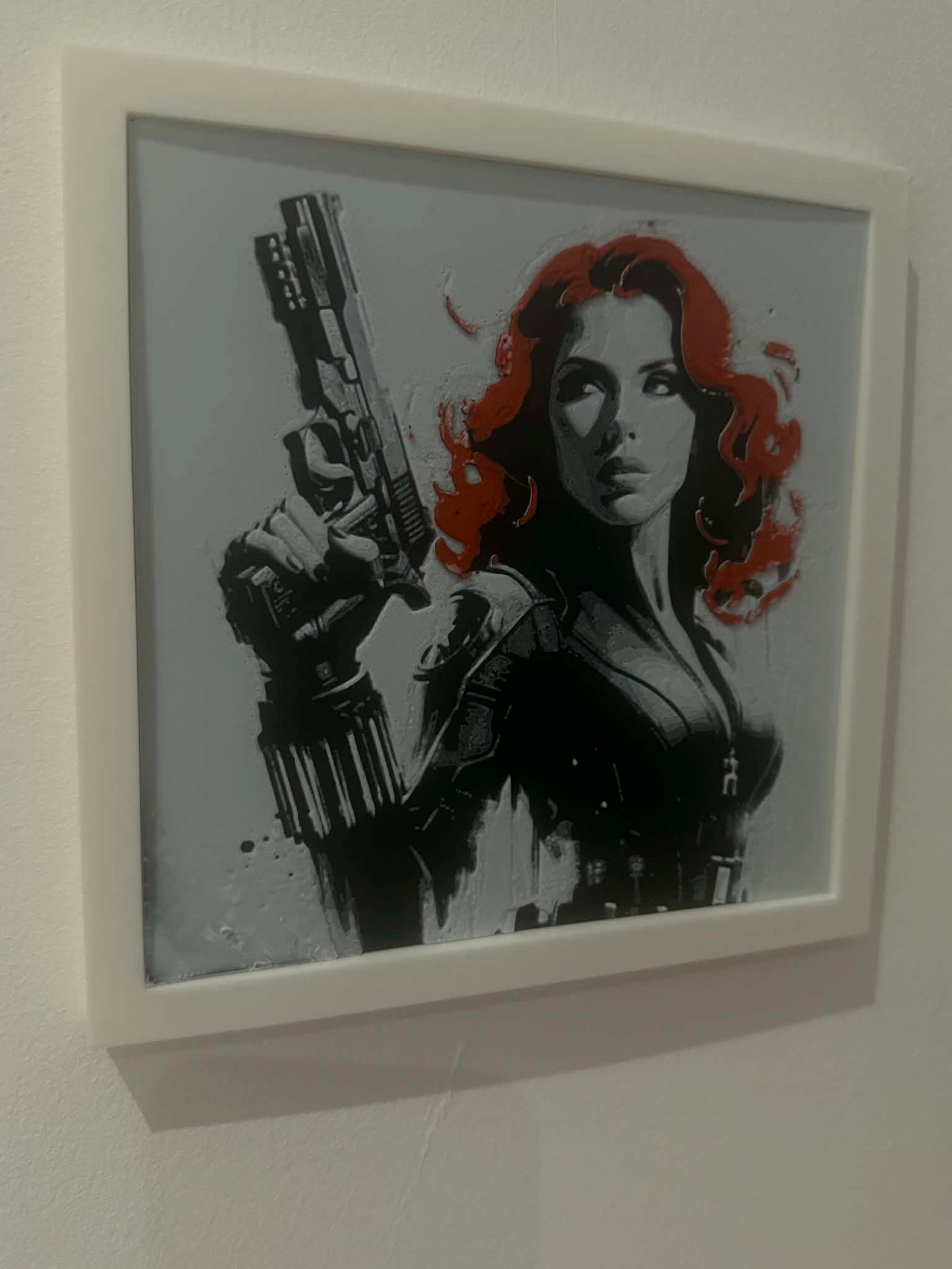 Dynamic 3D Textured Avenger Art | The Red Haired Assassin Wall Decor